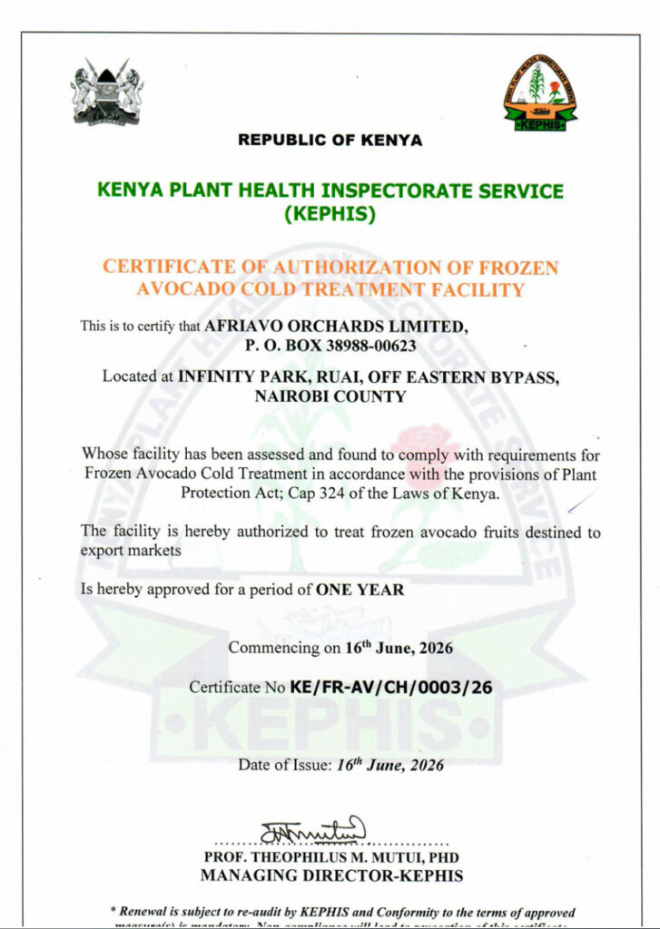 Afriavo certification